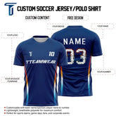 Iridescent Custom Team Adult Youth Blue Soccer Jersey